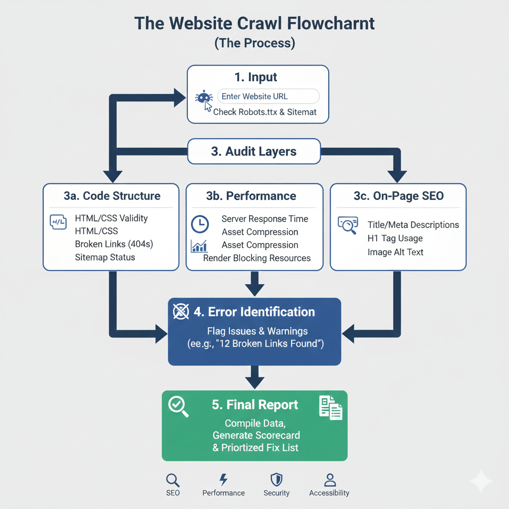 the website crawl flowchat